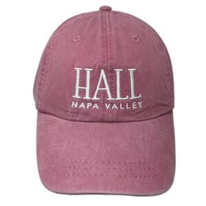 Adams Red Baseball Cap Hall Napa Valley Embroidered Slideback Hat OS Adjustable